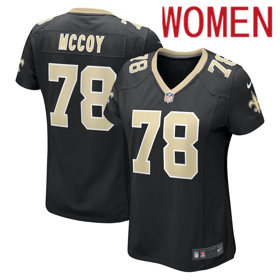 Women New Orleans Saints #78 Erik Mccoy Nike Black Game NFL Jersey->women nfl jersey->Women Jersey